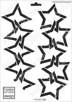 Schablone-Stencil A4 196-1286 Rahmen Sternenkette